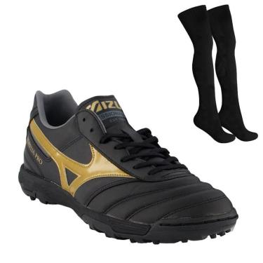 Imagem de Kit Chuteira Society Mizuno Morelia II Pró + Meião-Masculino