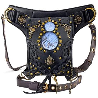 Imagem de Bolsa de cintura Steampunk, moderna, de couro gótico, ombro a ombro, bolsas mensageiro, coxa, perna, quadril, coldre, bolsa de viagem, caminhadas, esportivas, bolsas de corrente para mulheres e