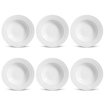 Imagem de Conjunto de Pratos Fundos 06 Peças Roma Branco Porto Brasil
