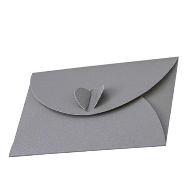 Imagem de 20 envelopes de vale-presente com fecho em forma de coração, mini envelopes fofos (9,9 x 6,9 cm) perfeitos para cartões de presente, cartas de amor, festa de saudação de casamento, festas e