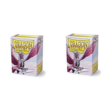 Imagem de 2 Packs Dragon Shield Matte Pink Standard Size 100 ct Card Sleeves Value Bundle!