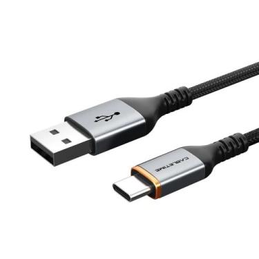 Imagem de Cabo USB-A x USB-C 3A p/ Powerbank Nylon 50cm Cabletime