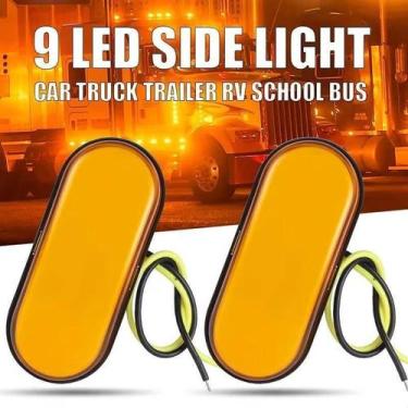 Imagem de Par Luz Delimitadora Indicador Lateral Reboque Caminhão - JP2, Amarela