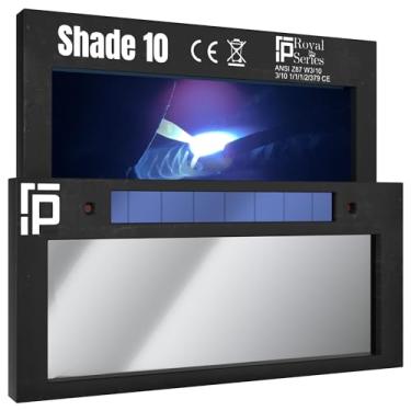 Imagem de The Prince Single 1.0 | Lente de solda de escurecimento automático Shade 10 prata | 5 cm x 10 cm x 0,5 cm | escurece automaticamente e ultra transparente | Frente espelhada - vista de solda azul claro