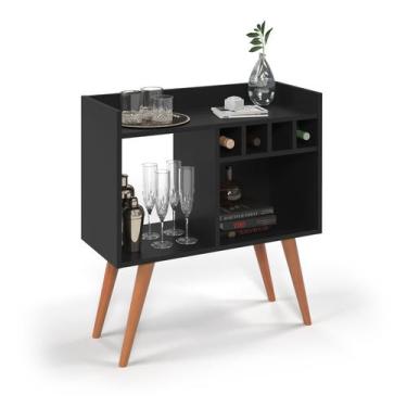 Imagem de Aparador De Sala Buffet Madeira Pequeno Industrial Retro Adega Pés Pal