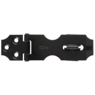 Imagem de Ferrolho Com Porta Cadeado Trinco Preto 6,5X2,5Cm Rocha