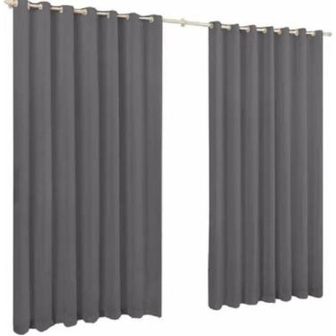 Imagem de Cortina De Microfibra 3,00X2,50 Cinza Ilhós Cromado - Confecções evang