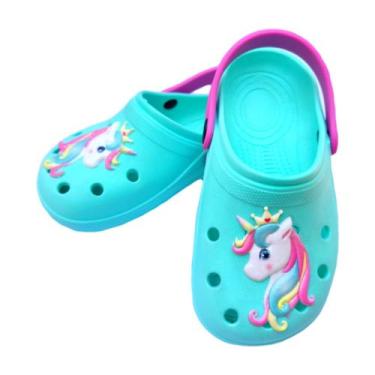 Imagem de Sandalia Babuche Infantil Feminina Unicornio Menina leve e Confortavel