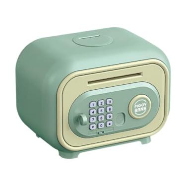 Imagem de MERIGLARE Cofrinhos Eletrônicos Cofrinho Auto Scroll Dinheiro Desenho Animado Modo Duplo Senha ATM Banco de Poupança para Crianças Crianças, Verde