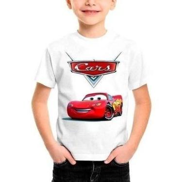Imagem de Camiseta Infantil Carros Relâmpago Mcqueen Mod. 001 Oferta! - Loja Din