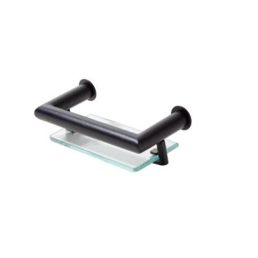 Imagem de Porta Sabonete Saboneteira Banheiro em Aço Inox Black Matte Preto Fosc