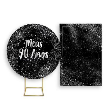 Imagem de Painel De Festa Redondo 1,50x1,50 + Painel Vertical 1,50x2,20 - Meus 9