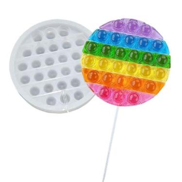 Imagem de Molde De Pirulito 692 Pop It Fidget 12cm Topo De Bolo Redond - Flexart