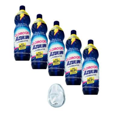 Imagem de Cloro Ativo Em Gel Azulim De 1 Litro Kit 5
