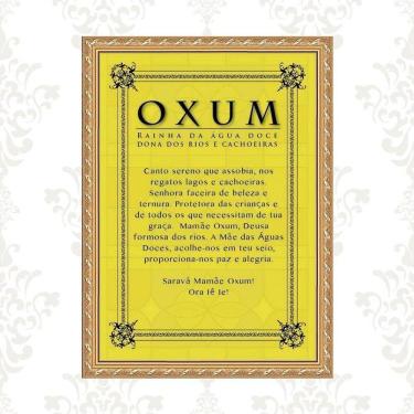 Imagem de Quadro Moldura Dourada Oração Oxum 45X34Cm