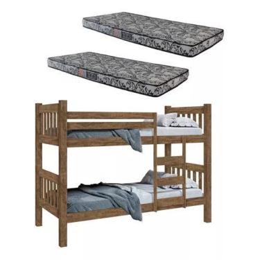 Imagem de Beliche solteiro caribe vira 2 camas solteiro c/grade proteção e escad