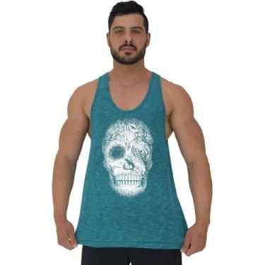 Imagem de Regata Menos Cavada Masculina MXD Conceito Forest Skull, P, Azul petró