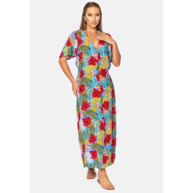 Imagem de Vestido Midi de Viscose Estampado - Le Julie, Azul, P