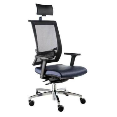 Imagem de Cadeira Presidente com encosto Tela Mesh Linha Net Design Preto - Desi