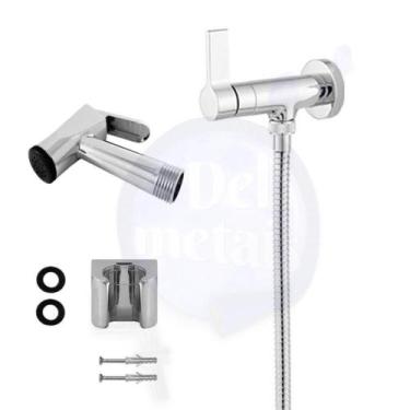 Imagem de Ducha Higiênica De Metal 1/4 De Volta Com Flexível Inox C-70 Del Metai