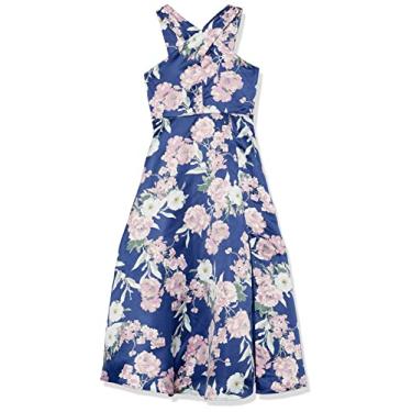 Imagem de Speechless Vestido de festa de cetim longo para meninas, Azul-marinho/lilás, 16