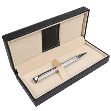 Imagem de Caneta esferográfica Penneed com caixa de presente, caneta retrátil para homens e mulheres, executiva, escritório, material escolar, recarregável 1,0 mm, tinta preta B5, Prata