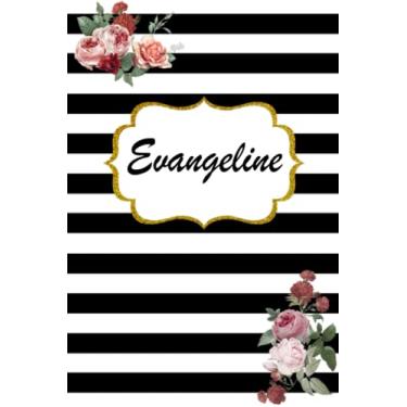 Imagem de Evangeline: Classic Floral Personalized Notebook/Journal/ Log Book/ Planner With Name, 110 pages of your selected paper, planner. Size: 6” x 9”
