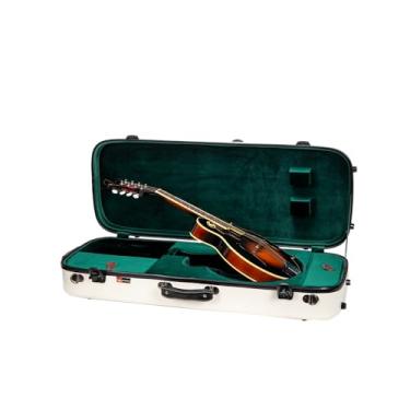 Imagem de Crossrock Caixa dupla de fibra de vidro - bandolim universal para estilo A&F, com compartimentos acessórios, alças de ombro removíveis, TSA Lock-Branco leitoso (CRF2020MAFMW-R)