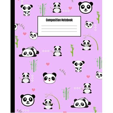 Imagem de Composition Notebook: Wide Ruled Lined Paper Notebook Journal | Cute Baby Pink Panda Cartoon Bamboo Pattern Design Workbook for Girls Teens Kids ... Middle High School Writing Notes Journal