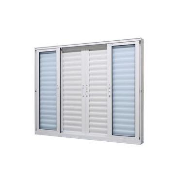 Imagem de Janela Veneziana em Alumínio Branco 6 Folhas Perfecta Max 120x150x11,8