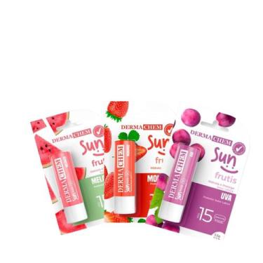 Imagem de Kit  Hidratante Protetor Solar Labial FPS 15 Dermachem 3 unidades