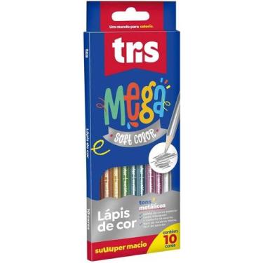 Imagem de Lápis De Cor Triângular Mega Soft Color 10 Tons Metálicos - tris