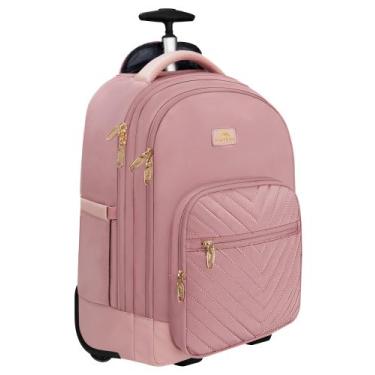 Imagem de Mochila de Rodinhas MATEIN 17 Polegadas para Mulheres - Rosa