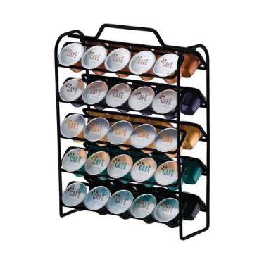 Imagem de Organizador Suporte Porta 50 Cápsulas Café Nespresso Preto Fosco - 114