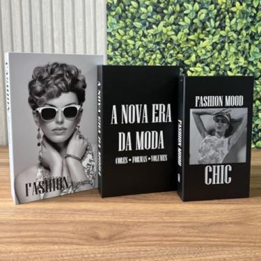 Imagem de Kit 3 Caixas Livro Decorativo Porta Objetos Decoração Casa Sala Multiuso Jogo de Livros Decorativos (Fashion)
