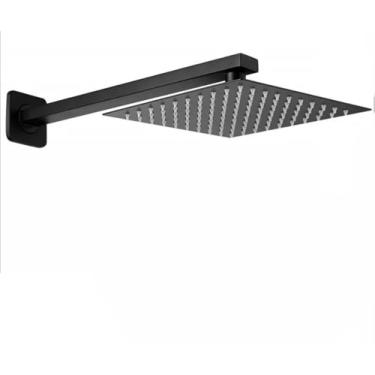 Imagem de Ducha Chuveiro 20x20 Aço Inox Luxo Braço 40cm Solar Gás Slim Diversas Cores - Brinovar (Preto)
