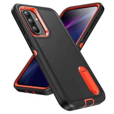 Imagem de IDweel Capa para Galaxy A36 com suporte, capa para Galaxy A56 de 6,7 polegadas, proteção resistente à prova de choque, antiarranhões, fina, leve, protetora, resistente, durável, capa rígida, preta