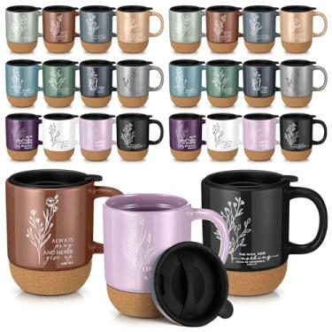 Imagem de Filltouch 24 peças presente cristão canecas de café dia dos pais para igreja copos versículo bíblico 425 g caneca de café cerâmica estética com tampa presente religioso para homens mulheres membros da