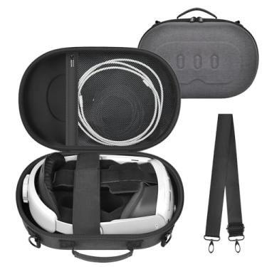 Imagem de PAIYULE Capa Compatível Com Meta Quest 3/ Para Oculus Quest 3S Virtual Reality Headset Elite Strap Storage Holder Para Touch Controller Power Adapter Acessórios Para Viagem - Cinza (Somente Caixa)