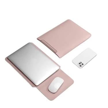 Imagem de VOLTTA Capa de couro para laptop com mouse pad, compatível com 13 polegadas, impermeável, MacBook Air Pro 13 M1 M2, capa para laptop, bolsa de computador para Lenovo, HP, Dell, notebook Asus, homens e