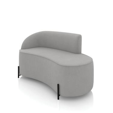 Imagem de Sofá 2 Lugares Orgânico 140cm Pé Ferro Preto Morgan Suede D03 - D`Rossi