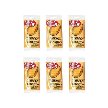 Imagem de Aparelho De Barbear Bic L7 P5 Sensitive Shaver - Kit Com 6Un
