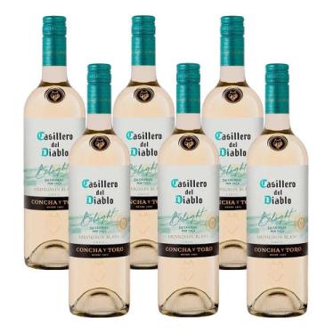 Imagem de Vinho Branco Meio Seco Casillero del Diablo Belight Sauvignon Blanc Garrafa 750ml com 6 unidades