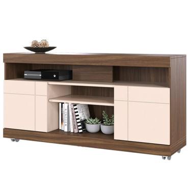 Imagem de Rack Bancada Para Tv Até 55 136cm Nogueira Real/Off White