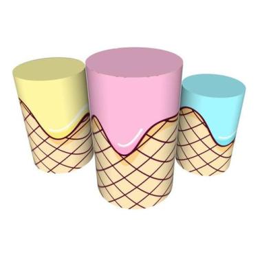 Imagem de Trio Capas De Cilindro C/ Elástico Candy Land Doces - Fadrix