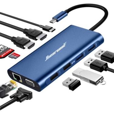 Imagem de Estação de ancoragem Hiearcool USB C 11 em 1 com tela tripla 4K