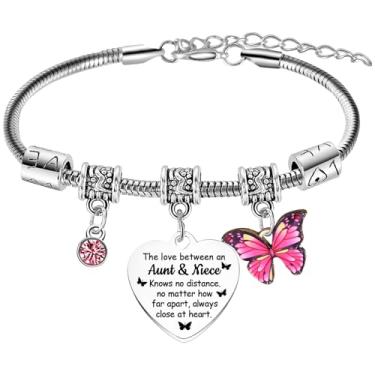 Imagem de BESPMOSP Pulseira de tia, presente de dia das mães para tia, tia, presente de aniversário de sobrinho, sobrinha, tia, presente para tia, presente de tia, Metal, Sem Pedra Preciosa