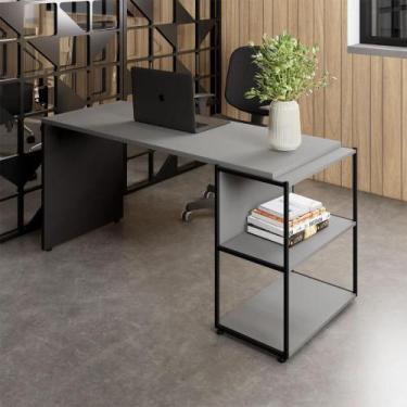 Imagem de Escrivaninha Escritório com Estante Baixa 3 Prateleiras F5 - F5 Office
