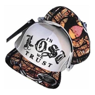 Imagem de Boné Lost Monalisa Branco Fitão Aba Reta - alfashop, Monalisa branco c