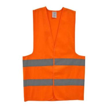 Imagem de Colete Refletivo Tipo Jaqueta C/ tiras autocolantes Laranja Tamanho Xg